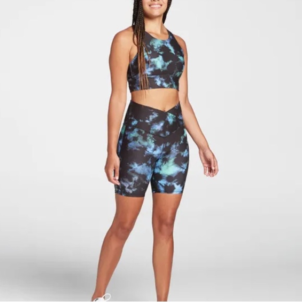 DSG Dark Blue Tie Dye Bike Shorts, L